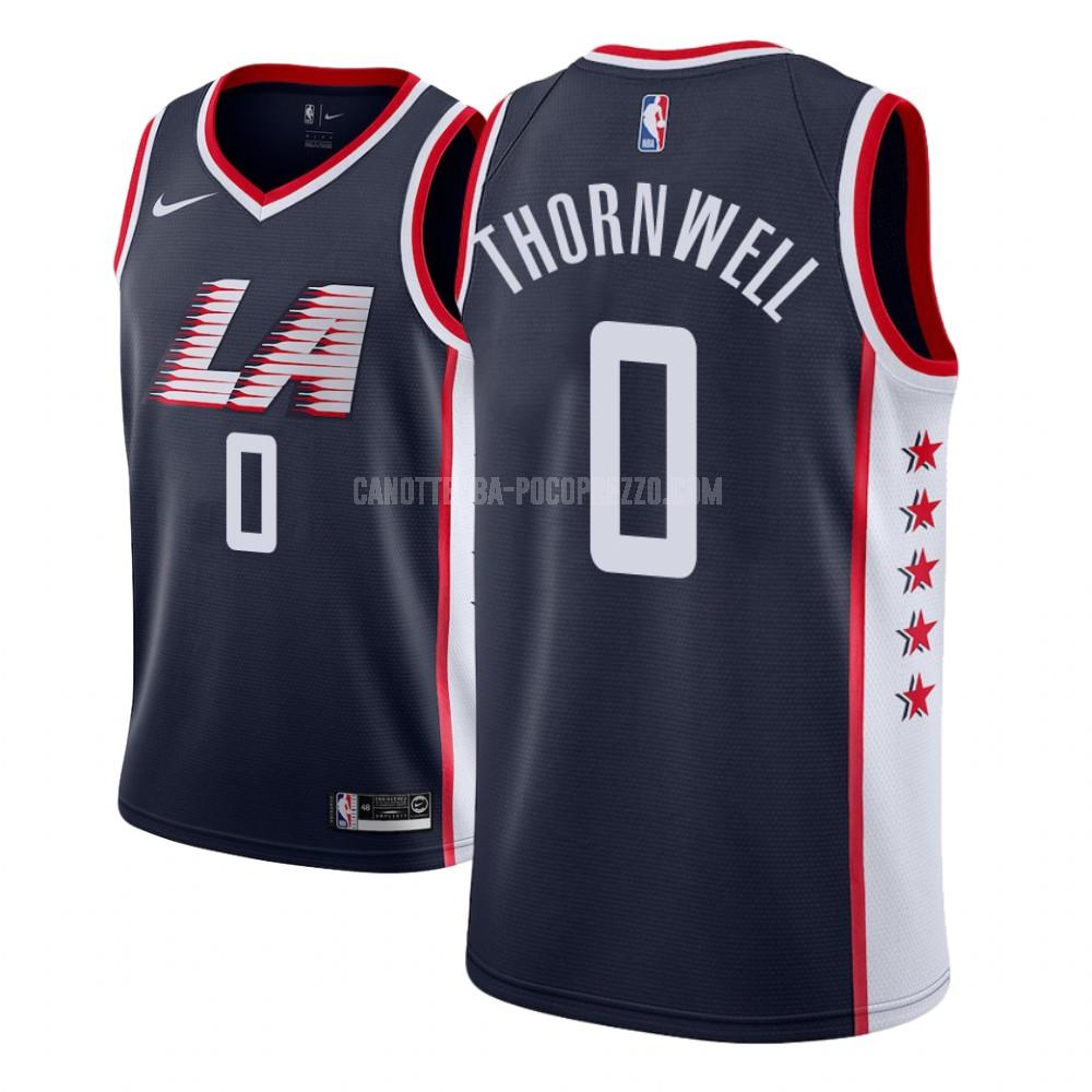canotta los angeles clippers di sindarius thornwell 0 bambini blu navy city edition