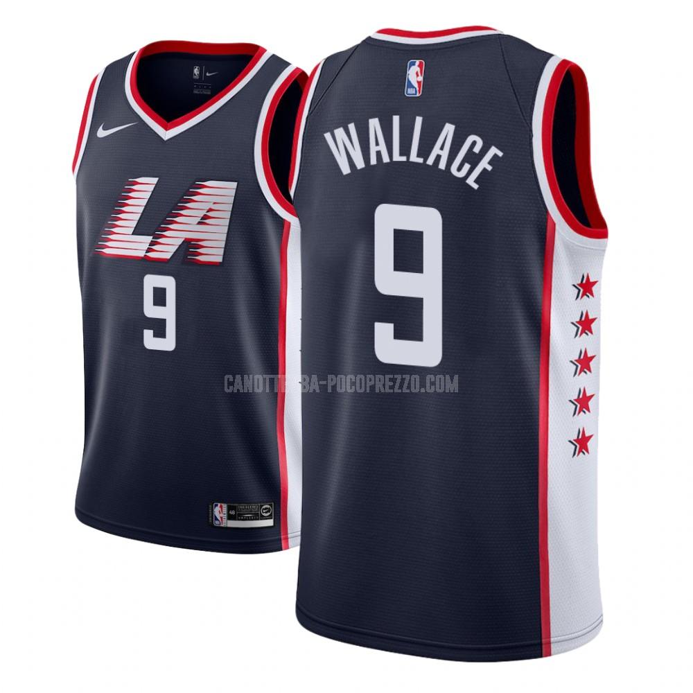 canotta los angeles clippers di tyrone wallace 9 bambini blu navy city edition