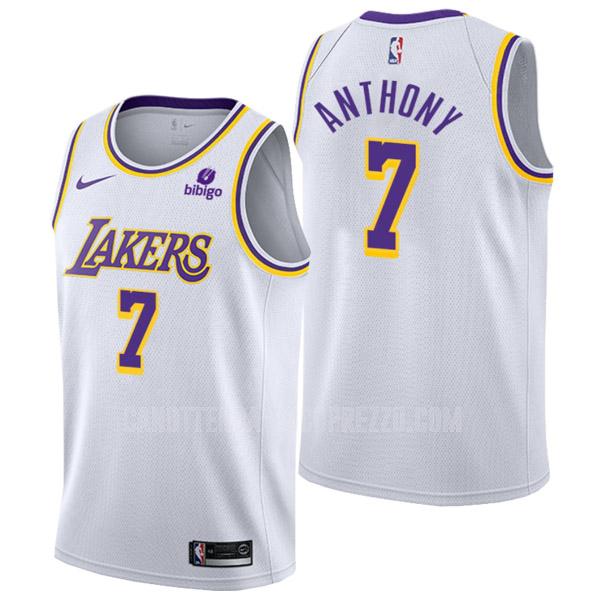 canotta los angeles lakers di carmelo anthony 7 uomo bianco association edition
