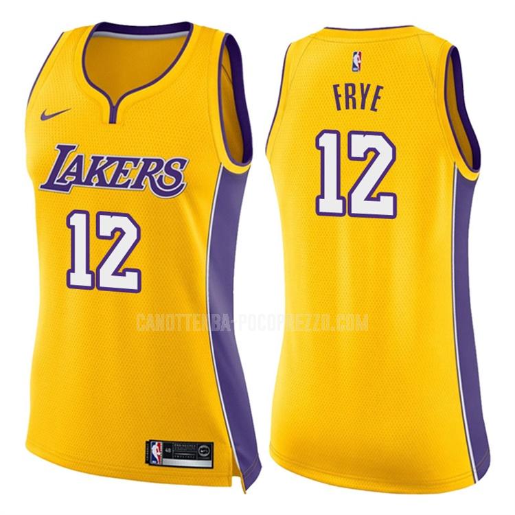 canotta los angeles lakers di channing frye 12 donna giallo icon 2017-18