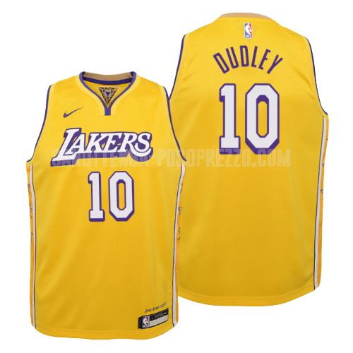 canotta los angeles lakers di jared dudley 10 bambini giallo city edition 2019-20
