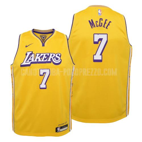 canotta los angeles lakers di javale mcgee 7 bambini giallo city edition 2019-20