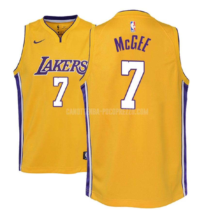 canotta los angeles lakers di javale mcgee 7 bambini giallo icon 2018-19