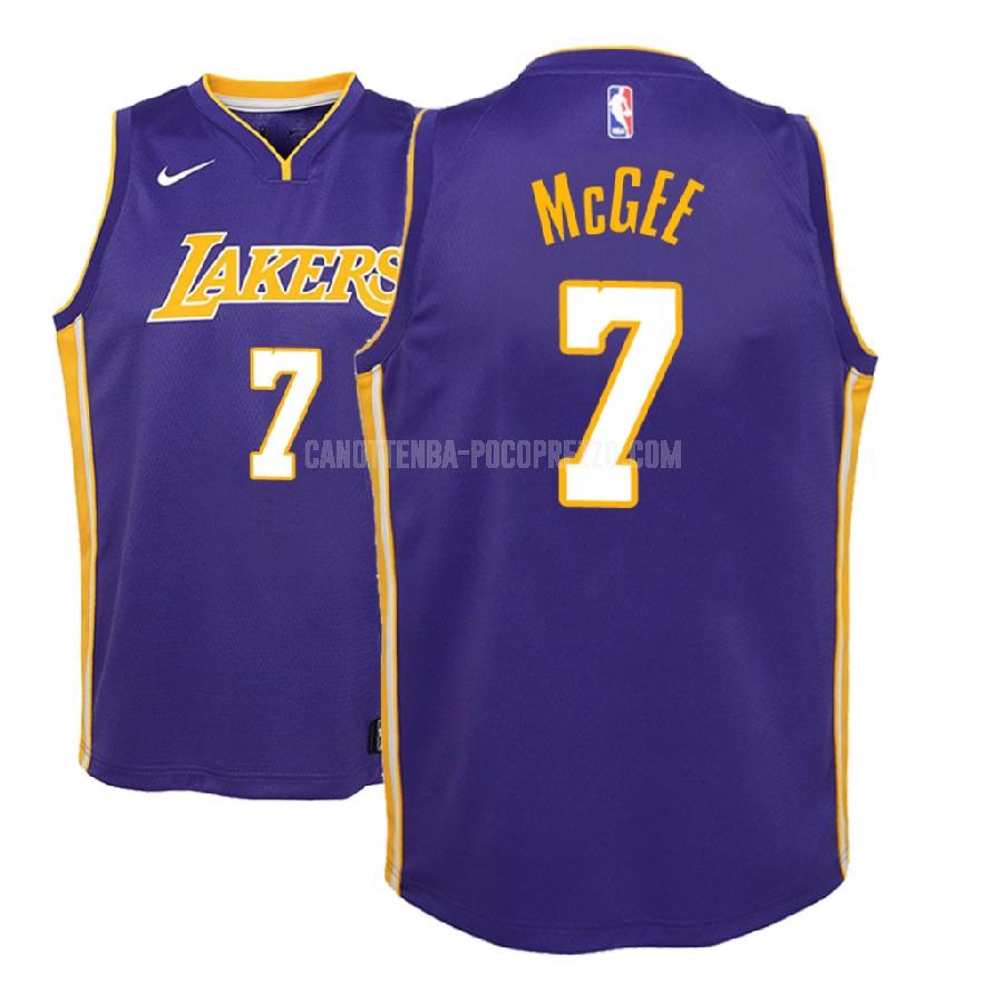 canotta los angeles lakers di javale mcgee 7 bambini viola statement 2018-19