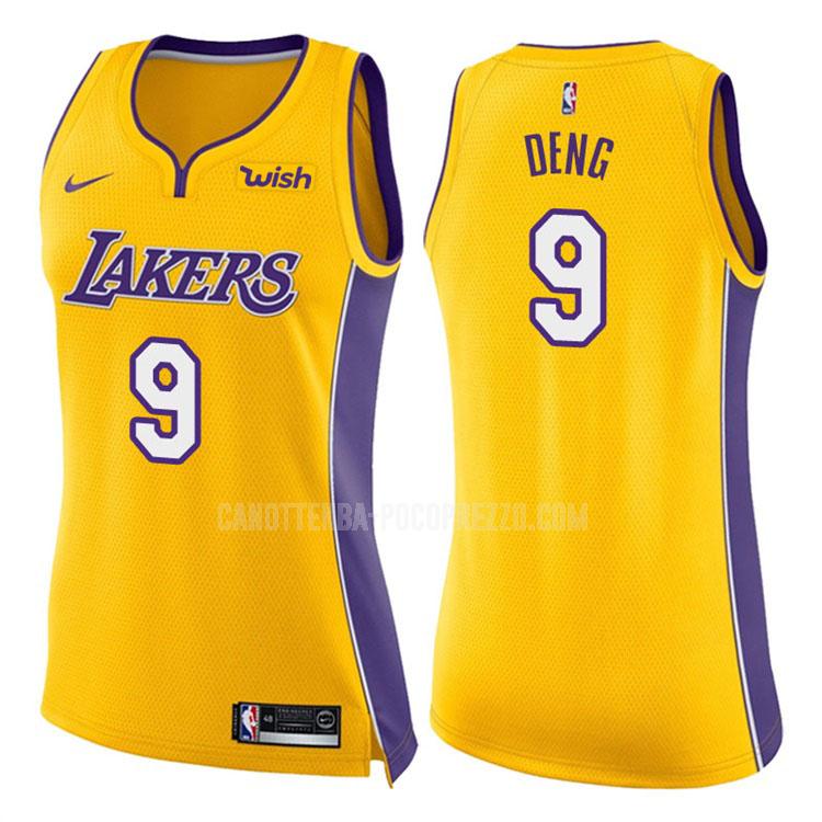 canotta los angeles lakers di luol deng 9 donna giallo icon 2017-18