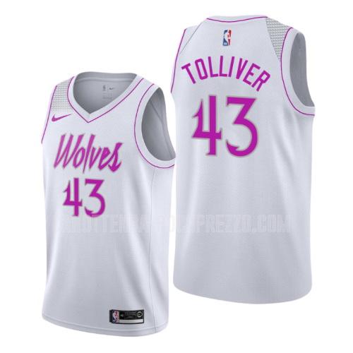 canotta minnesota timberwolves di anthony tolliver 43 uomo bianco earned edition
