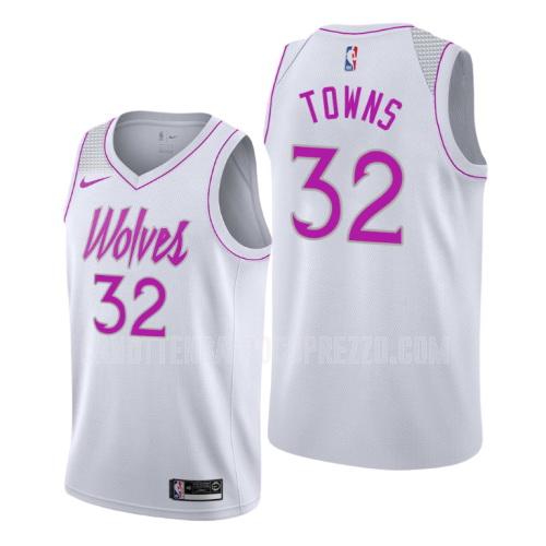 canotta minnesota timberwolves di karl anthony towns 32 uomo bianco earned edition
