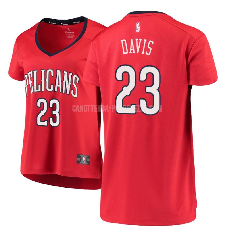 canotta new orleans pelicans di anthony davis 23 donna rosso statement 2017-18