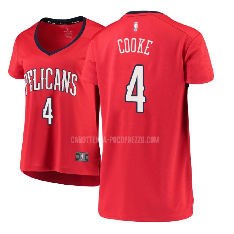 canotta new orleans pelicans di charles cooke 4 donna rosso statement 2017-18