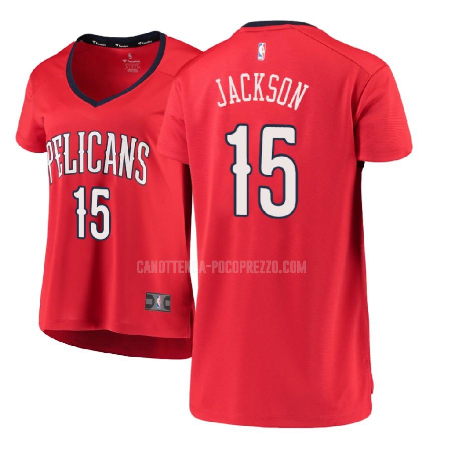 canotta new orleans pelicans di frank jackson 15 donna rosso statement 2017-18