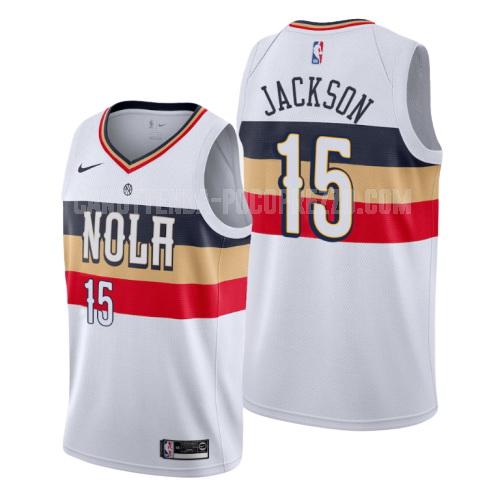canotta new orleans pelicans di frank jackson 15 uomo bianco earned edition