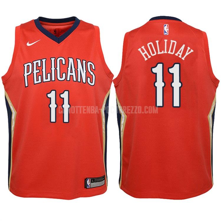 canotta new orleans pelicans di jrue holiday 11 bambini rosso icon 2017-18