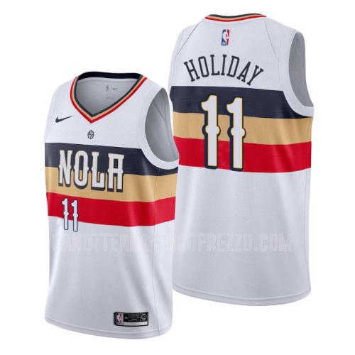 canotta new orleans pelicans di jrue holiday 11 uomo bianco earned edition