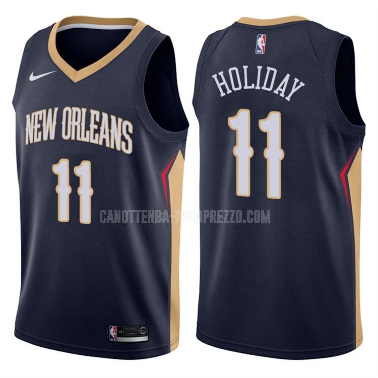 canotta new orleans pelicans di jrue holiday 11 uomo blu navy icon