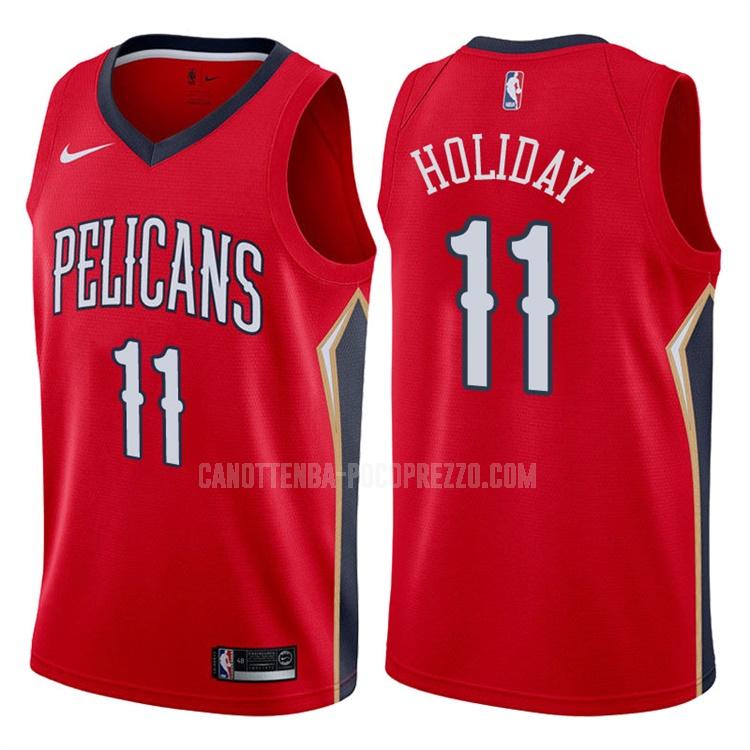 canotta new orleans pelicans di jrue holiday 11 uomo rosso statement