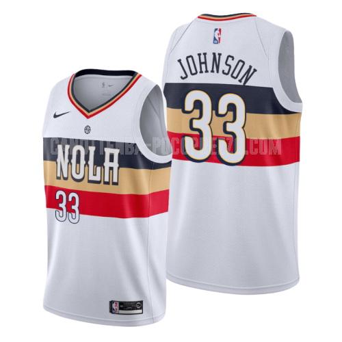 canotta new orleans pelicans di wesley johnson 33 uomo bianco earned edition