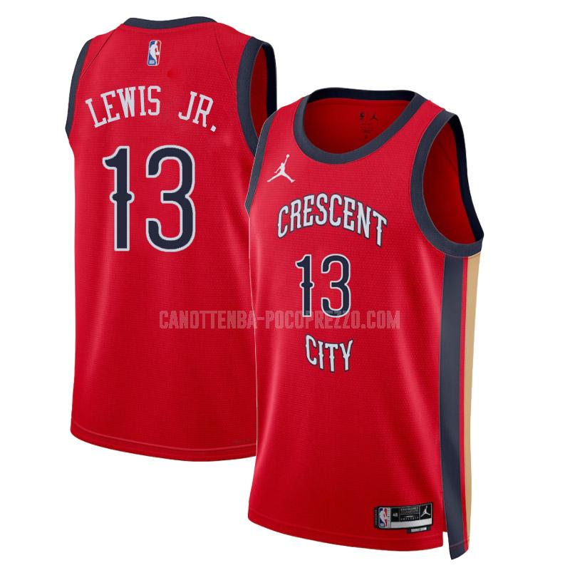 canotta new orleans pelicans di kira lewis jr 13 uomo rosso statement edition 2023-24