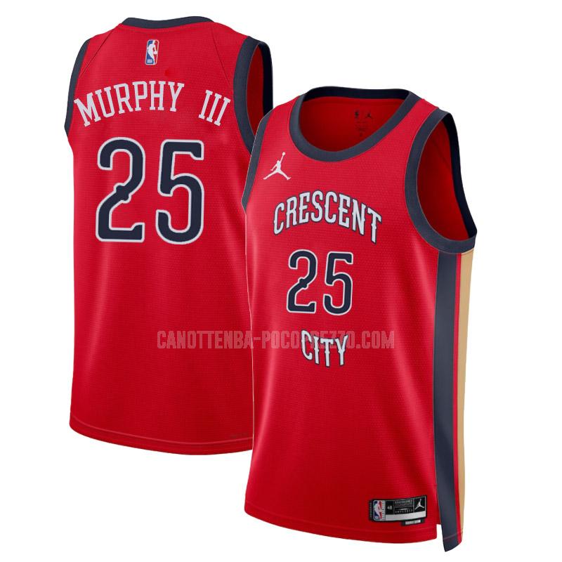 canotta new orleans pelicans di trey murphy iii 25 uomo rosso statement edition 2023-24