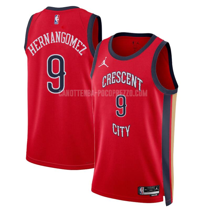 canotta new orleans pelicans di willy hernangomez 9 uomo rosso statement edition 2023-24