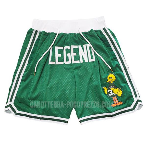 pantaloncini basket boston celtics di larry bird uomo verde ll1