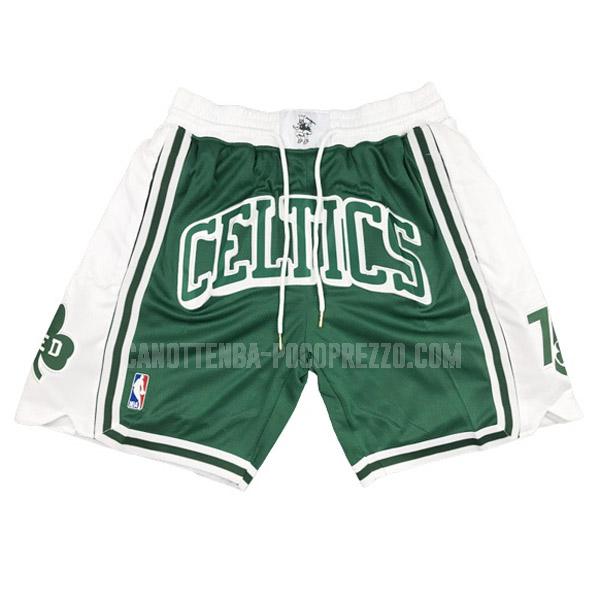 pantaloncini basket boston celtics di uomo verde 75 anniversario bsd1