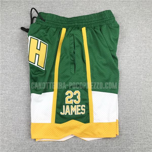 pantaloncini basket high school di lebron james uomo verde jms1 