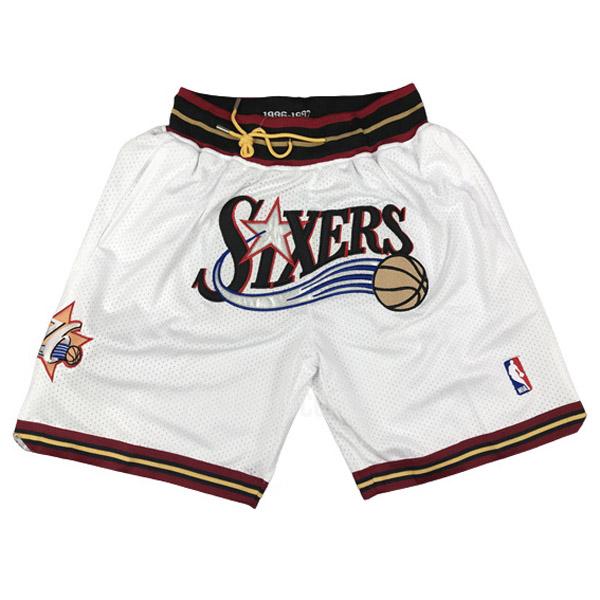 pantaloncini basket philadelphia 76ers di uomo bianco just don retro fc1