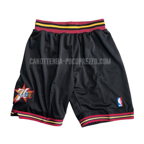 pantaloncini basket philadelphia 76ers di uomo nero retro fc1