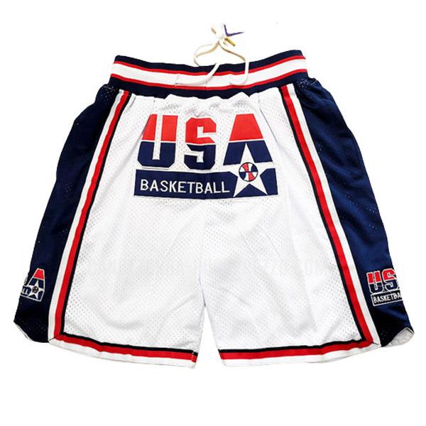 pantaloncini basket usa team di uomo bianco 1992