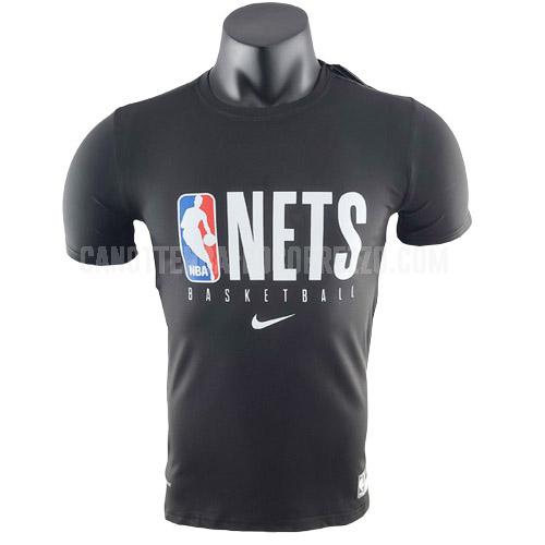 t-shirt da basket brooklyn nets di uomo nero 22822a1 2022-23