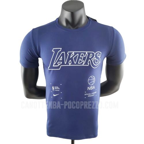 t-shirt da basket los angeles lakers di uomo blu 22822a26 2022-23